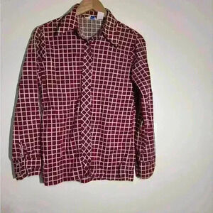 Sears Fashion Womens 12 Vintage Blouse Red